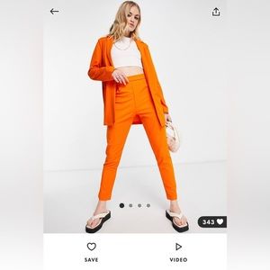 NWT ASOS orange tapered dress pants